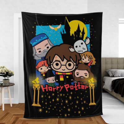 Harry Potter Fan Gift Harry Potter Chibi Comfy Sofa Throw Blanket Gift 2