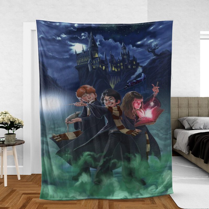 Harry Potter Ron Weasley Hermione Granger Gift For Fan Comfy Sofa Throw Blanket Gift