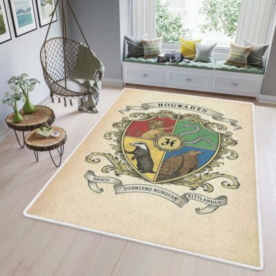 Harry Potter Hogwarts School Of Witchcraft And Wizardry Movies Gift Fan Area Rug Living Room,Harry Potter Rug Floor Decor