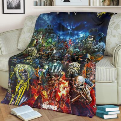 Iron Maiden Band Rock Thank You For The Memories 564 Gift Lover Premium Comfy Sofa Throw Blanket Gift