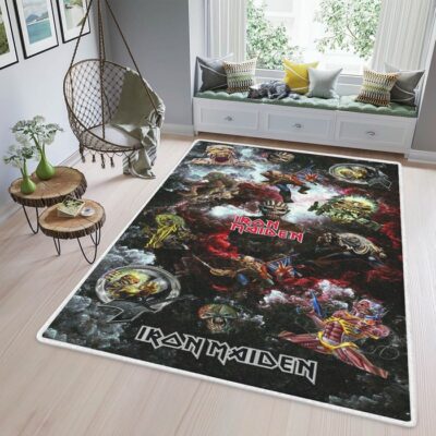 Iron Maiden Albums Collage Rug Floor Decor