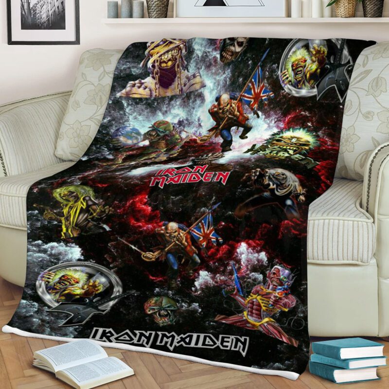 Iron Maiden Albums Collage Comfy Sofa Throw Blanket Gift