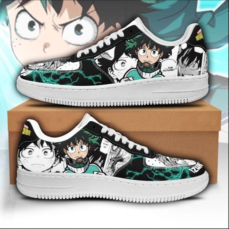 Izuku Midoriya Air Force 1 Sneakers Custom Deku My Hero Academia Anime Shoes Air Force 1 Sneakers