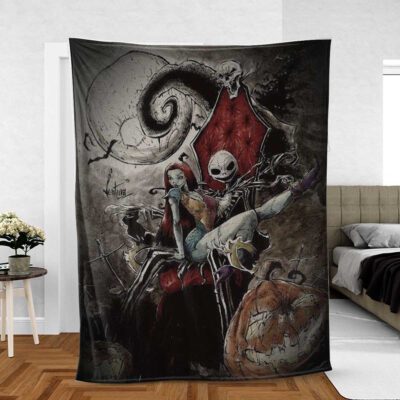 Jack Skellington Gift For Fan Comfy Sofa Throw Blanket Gift