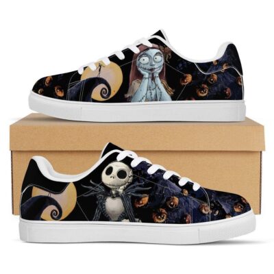 Jack Skellington The Nightmare Before Christmas Low Top Leather Skate Shoes