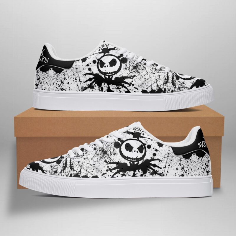 Jack skeleton Spider Low Top Leather Skate Shoes