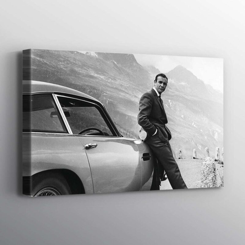 James Bond Sean Connery Aston Martin Print Wall Art Canvas 1