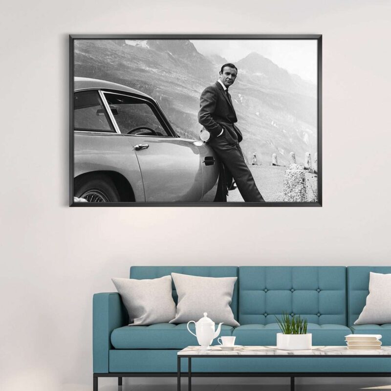 James Bond Sean Connery Aston Martin Print Wall Art Canvas 2