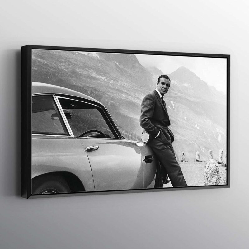 James Bond Sean Connery Aston Martin Print Wall Art Canvas