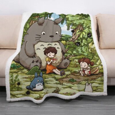 Japan My Neighbor Totoro Cute Fleece Blanket, My Neighbor Totoro Gift Lovers Comfy Sofa Throw Blanket 2