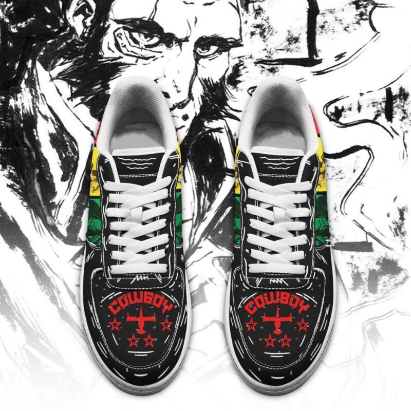 Jet Black Cowboy Bebop Sneakers Anime Custom Shoes Air Force 1 Sneakers 1