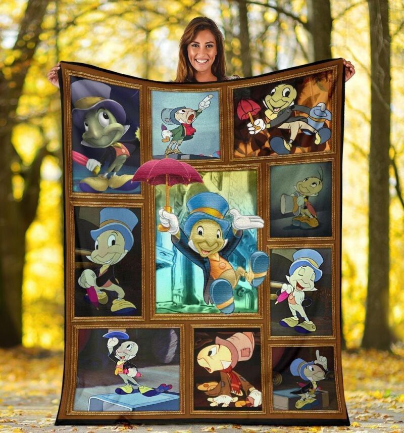 Jiminy Cricket Fleece Blanket Custom Fan Home Decoration