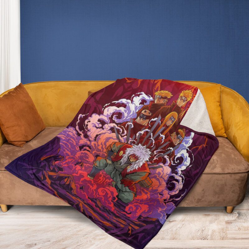 Jiraiya vs Pain Comfy Sofa Throw Blanket Gift