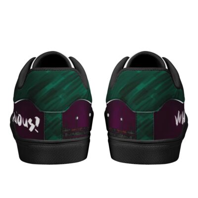 Joker Put On a Happy Face Black Low Top Leather Skate Shoes Tennis Shoes Sneaker For Fans 3