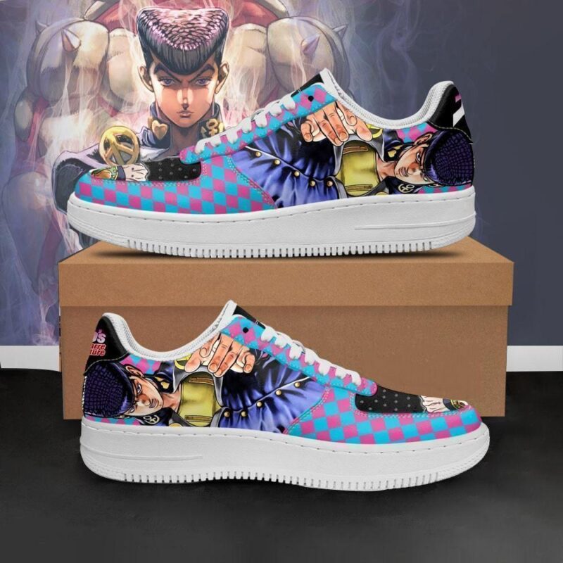 Josuke Higashikata Sneakers JoJo Anime Shoes Fan Gift Idea Air Force 1 Sneakers