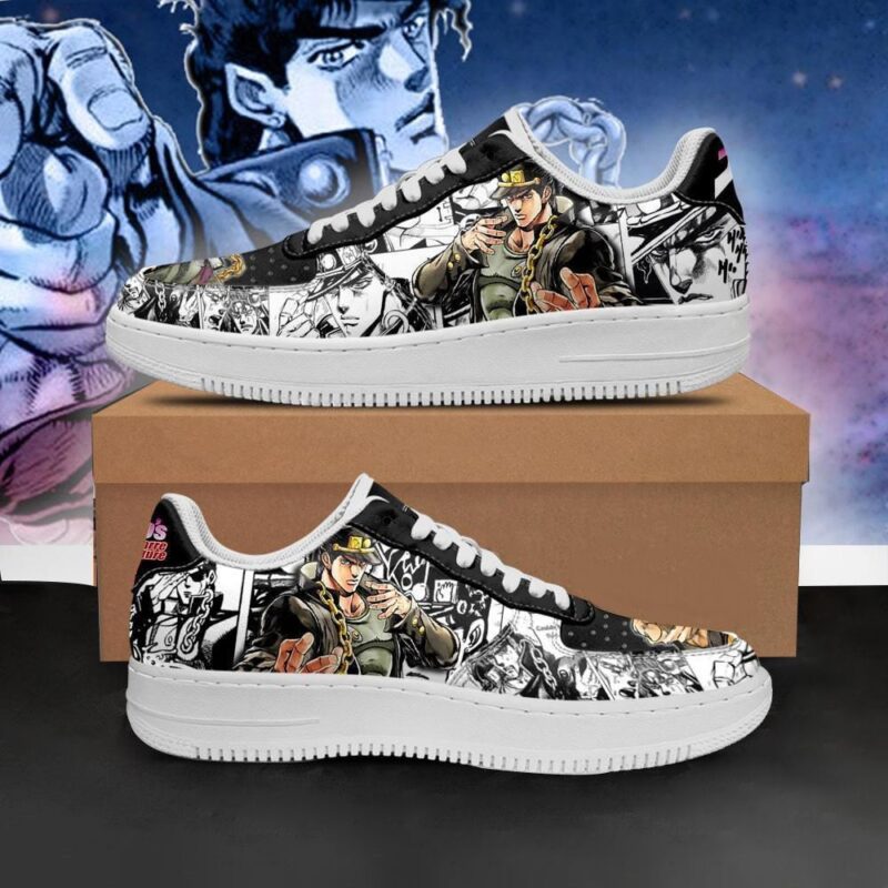 Jotaro Kujo Sneakers Manga Style JoJo's Anime Shoes Fan Gift Air Force 1 Sneakers