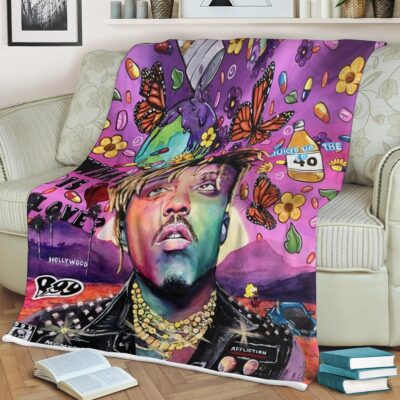 Juice Wrld Rapper 13 Fan Gift, Juice Wrld Rapper 999 Gift For Fan Comfy Sofa Throw Blanket Gift