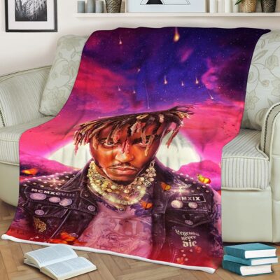 Juice Wrld Rapper 17 Fan Gift, Juice Wrld Rapper 999 Gift For Fan Comfy Sofa Throw Blanket Gift