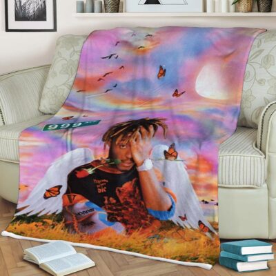 Juice Wrld Rapper 5 Fan Gift, Juice Wrld Rapper 999 Gift For Fan Comfy Sofa Throw Blanket Gift