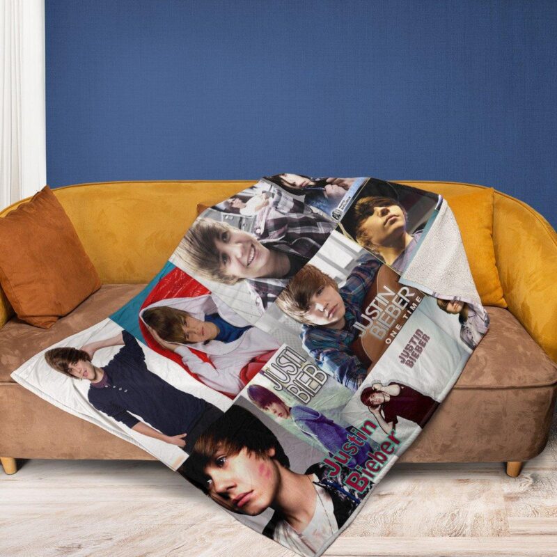 Justin Bieber Album Collage 5 Comfy Sofa Throw Blanket Gift