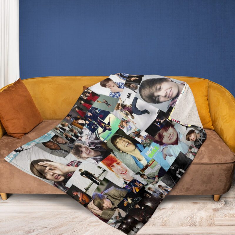 Justin Bieber Album Collage 6 Comfy Sofa Throw Blanket Gift