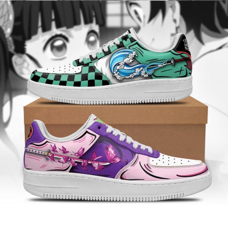 Kanao and Tanjiro Air Force 1 Sneakers Custom Demon Slayer Anime Shoes