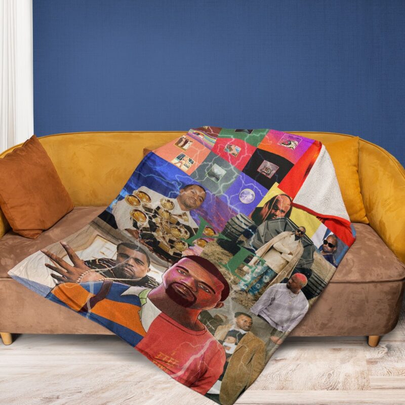 Kanye West Album Collage Gift For Fan Comfy Sofa Throw Blanket Gift