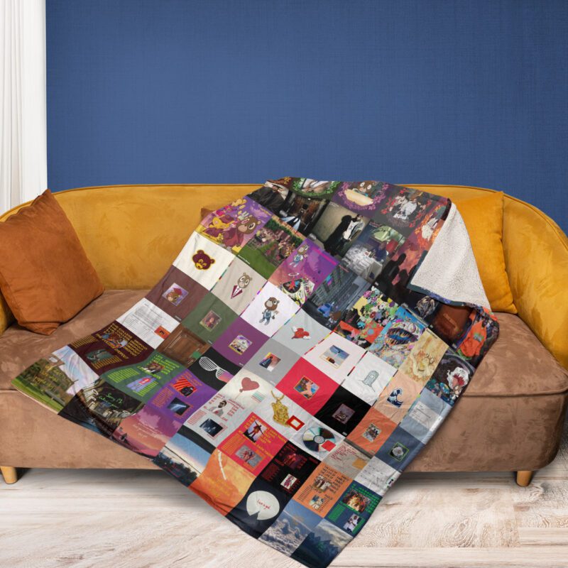 Kanye West Album Collage 2 Comfy Sofa Throw Blanket Gift