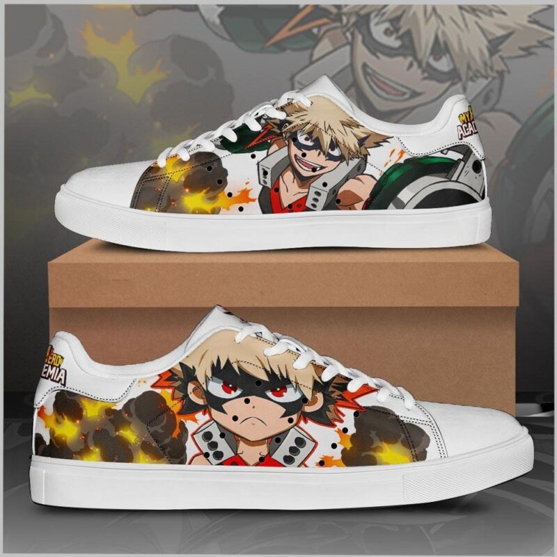 Katsuki Bakugou My Hero Academia Low Top Leather Skate Shoes