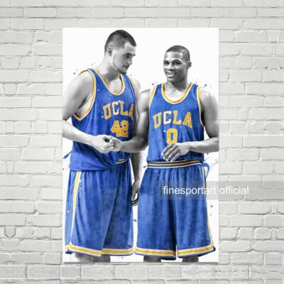 Kevin Love And Russell Westbrook Poster, Canvas, Basketball Print, Sports Wall Art