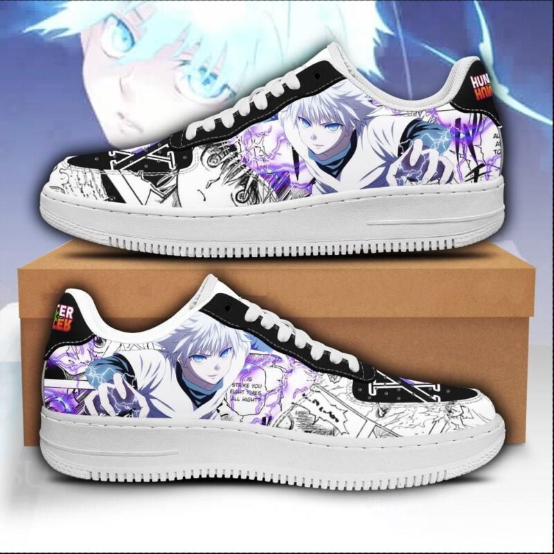 Killua Sneakers Custom Hunter X Hunter Anime Shoes Fan Air Force 1 Sneakers