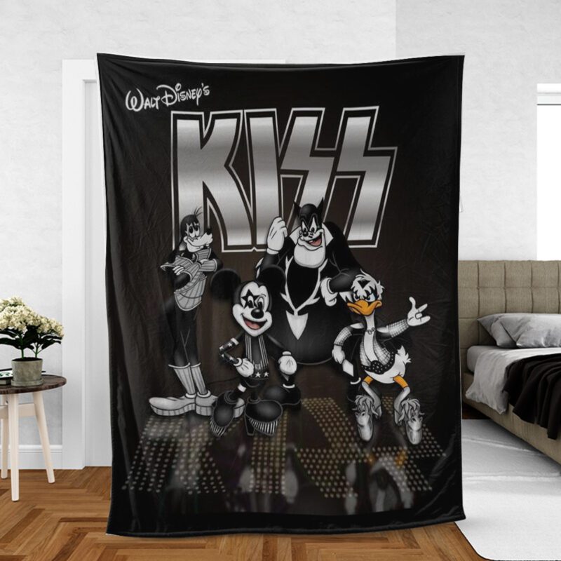 Kiss Rock Band And Disney Family Character Gift For Fan Comfy Sofa Throw Blanket Gift