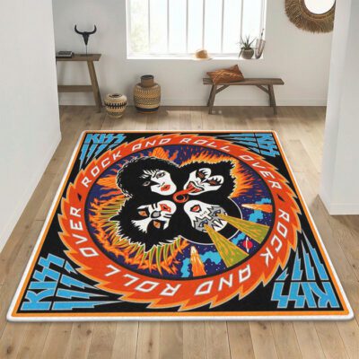 Kiss Rock Band Rug Floor Decor