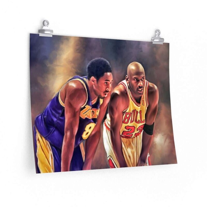 Kobe Bryant 24 Michael Jordan Poster Canvas Print