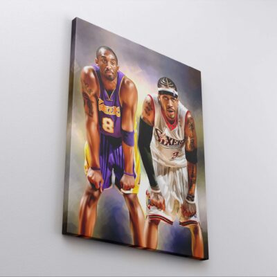 Kobe Bryant Allen Iverson Canvas Print Philadelphia 76Ers Poster La Lakers Basketball Poster Basketball Art Decor Gift For HimHer 2