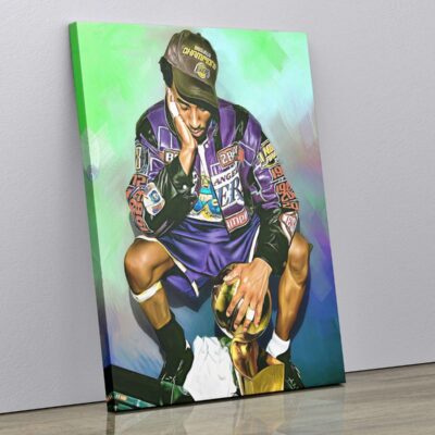 Kobe Bryant Canvas Print Basketball Poster Wall Art Home Decor Lakers Fan Gift For Him Boys Room Decor NBA Championship 3