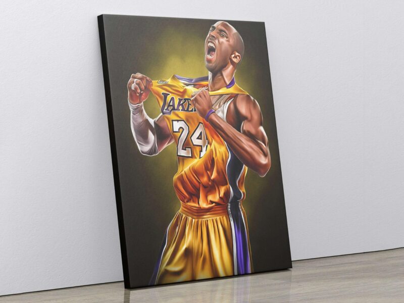 Kobe Bryant Canvas Print Basketball Poster Wall Art Home Decor Lakers Fan Gift For Him Boys Room Decor NBA Poster