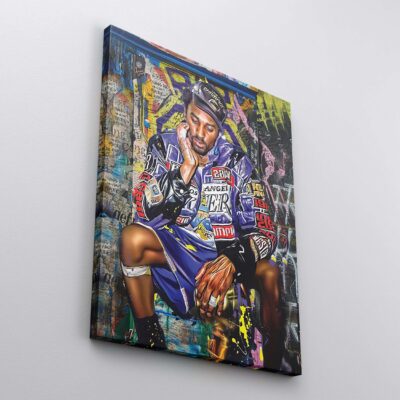 Kobe Bryant Championship Graffiti Canvas Print Basketball Player Poster Mamba Mentality Wall Art Lakers 24 Fan Gift Boys Room Decor 2