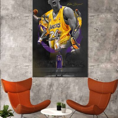 Kobe Bryant Sports NBA Canvas Los Angeles Lakers Team Number 24 Basketball Player Professional Basketball Player 3