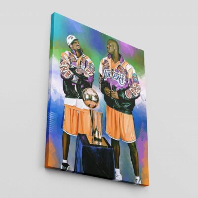 Kobe Bryant amp Shaquille ONeil Canvas Print Kobe Bryant Poster Shaq Poster Basketball Gift Lakers Champions Gift For Him 2 scaled