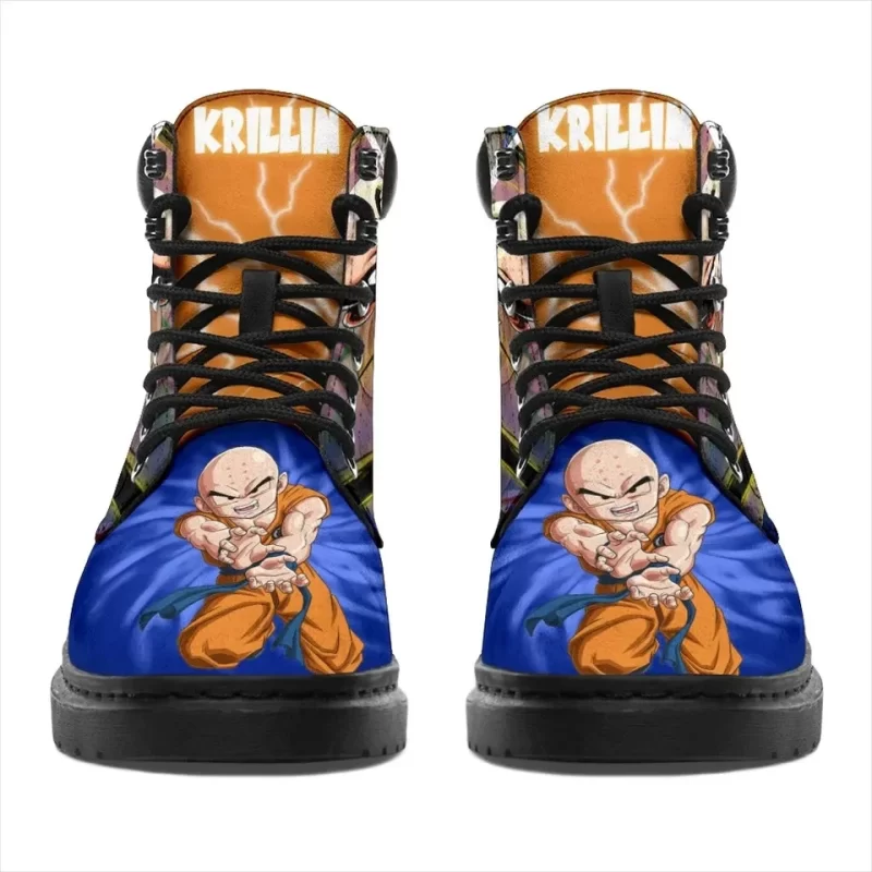 Krillin Dragon Ball Boots Shoes Custom Anime Working Boots Leather Boots Timber Motorcycle Boots 2