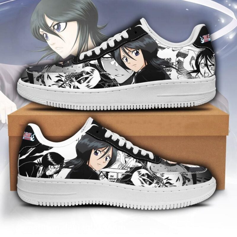 Kuchiki Rukia Sneakers Bleach Anime Shoes Fan Gift Idea Air Force 1 Sneakers