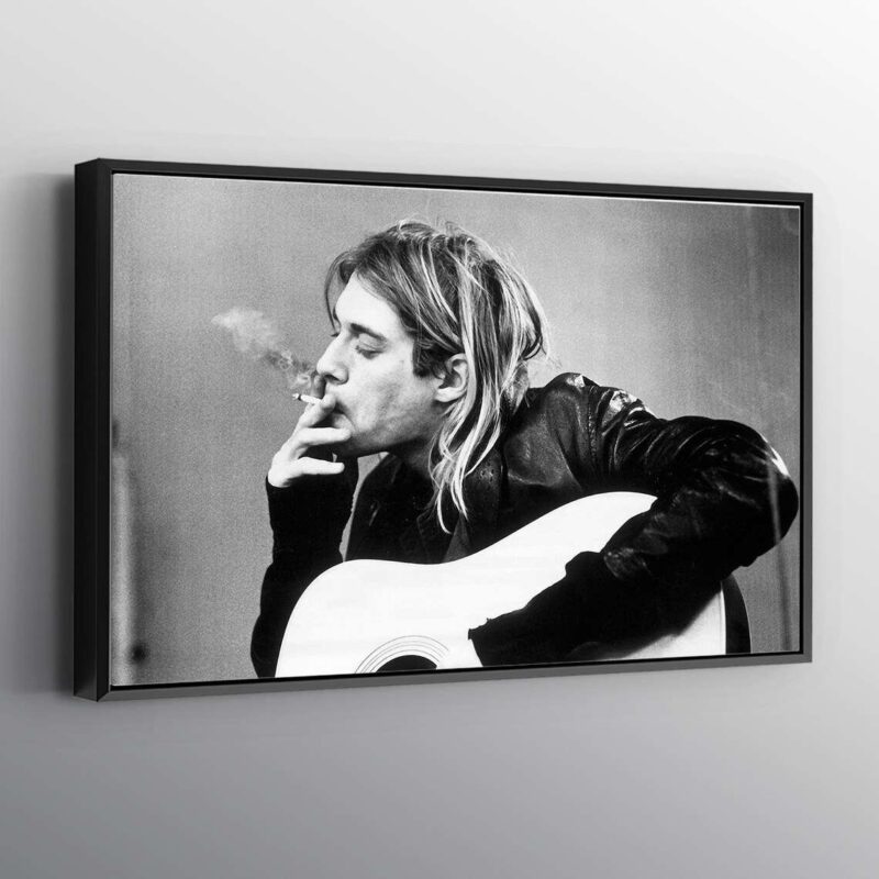 Kurt Cobain Smoking Famous Print Wall Art Canvas