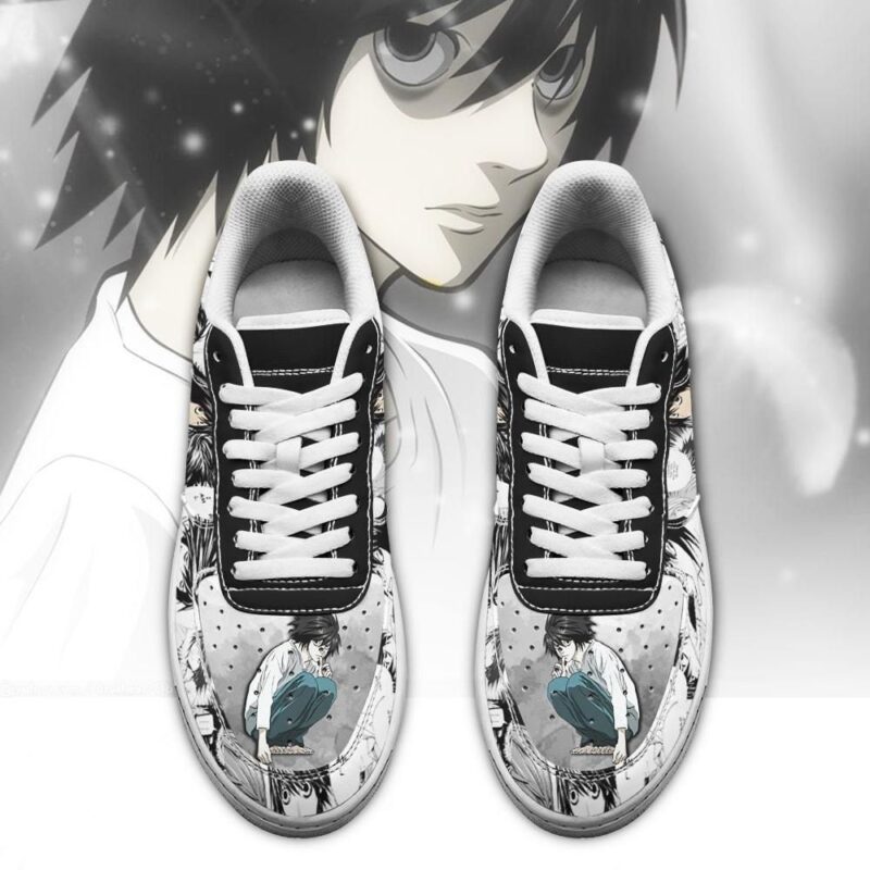 L Lawliet Sneakers Death Note Anime Shoes Fan Gift Idea Air Force 1 Sneakers 1