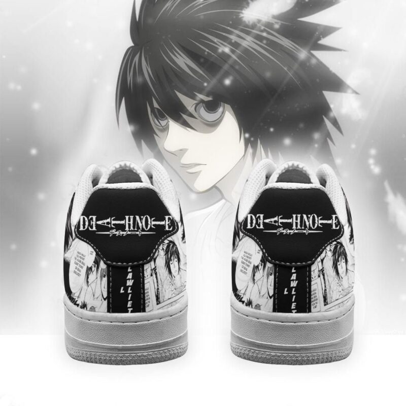 L Lawliet Sneakers Death Note Anime Shoes Fan Gift Idea Air Force 1 Sneakers 2