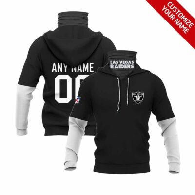 Las Vegas Raiders Nfl American Football Logo Team Black Jersey Style Custom Number Name For Raiders Fans Gaiter Hoodie GH0353