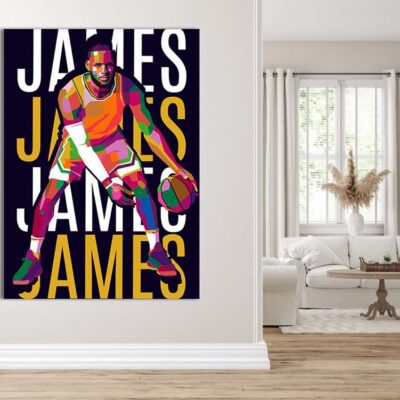 Lebron James Canvas Basketball Art Sports Illustration LJ Basketball Art Modern Absract Art 3