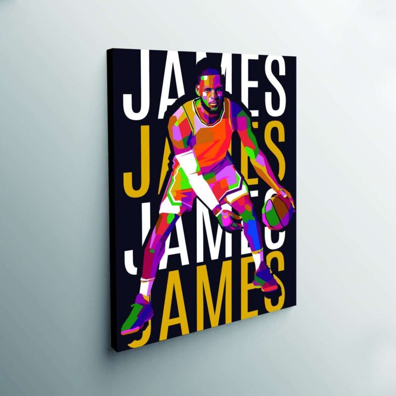 Lebron James Canvas / Basketball Art Sports Illustration / LJ Basketball Art / Modern Absract Art