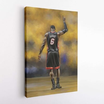 Lebron James Canvas Print, King James Basketball Player Poster, Boys Room Wall Decor, Basketball Wall Art, Famous Basketball Legend 2 Boys Room Wall Decor