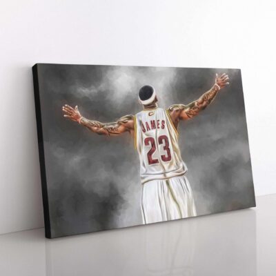 Lebron James Canvas Print, King James Basketball Player Poster, Boys Room Wall Decor, Basketball Wall Art, Famous Basketball Legend